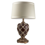 OK Lighting AZOK4298T Curvae Table Lamp, Brown and Gold