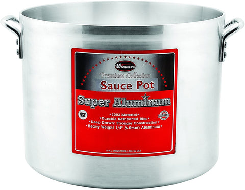 Winco USA Super Aluminum Sauce Pot, Extra Heavy Weight, 20 Quart, Aluminum