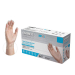 AMMEX Clear Vinyl Medical Gloves, Box of 100, 3 Mil,  Latex Free, Powder Free, Disposable, Non-Sterile, Food Safe, VPF66100-BX