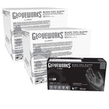 GLOVEWORKS Black Vinyl Industrial Gloves, 3 Mil, Powder Free, Disposable