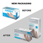 AMMEX Clear Vinyl Medical Gloves, Box of 100, 3 Mil,  Latex Free, Powder Free, Disposable, Non-Sterile, Food Safe, VPF66100-BX