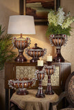 OK Lighting Delicata Candleholder Set, Silver, Brown and Bronze