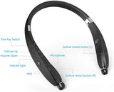 Bluetooth Headset Bluetooth Headphone Wireless Neckband Design with Retractable Earbud for iPhone, Android, Other Bluetooth Enabled Devices