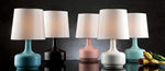 OK Lighting AZOK819PK Cheru Pink Table Touch Lamps, 10" L x 10" W x 17" H