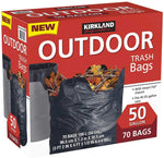 Kirkland Signature Outdoor 50 gallon Trash Bags (70 Bags) (4 Pack(Total 280 Bags, Each 70 Bags))