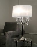 Ok Lighting OK-5109T Crystal Silver Table Lamp, 16" x 16" x 30"