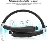 SX‑991 Wireless Stereo Bluetooth5.0 Headphones Neckbands with Retractable Earbuds,Foldable Bluetooth5.0 Headphones Speaker 2 in 1,Universal Sports Earphone,for Home Office,Video Conference