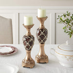 OK Lighting Curvae Candholder Candleholder Set, Brown, Bronze and Gold