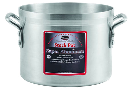 Winco USA Super Aluminum Stock Pot, Heavy Weight, 20 Quart, Aluminum