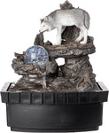 OK Lighting 10.25" H Wolf Table Fountain, Black