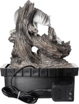 OK Lighting 10.25" H Wolf Table Fountain, Black