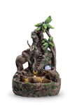 OK Lighting 24" H Elephant Table Fountain, Multicolor