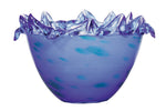 OK Lighting Blue Glass Decorative Fruit Bowl