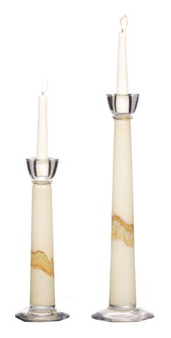 OK Lighting 15.6" H Glass Candleholder Set