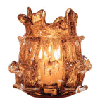 OK Lighting Lava Orange Glass Candleholder