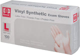 Basic Medical Clear Vinyl Exam Gloves - Latex-Free & Powder-Free