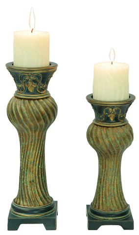 OK Lighting Antique Candleholder (Set of 2), 14.0"