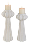 OK Lighting Nautilus Candleholder Set- White