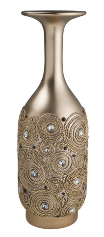 OK Lighting Golden Swirl Decorative Vase, 15.5"