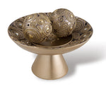 OK Lighting Golden Swirl Decorative Bowl with Spheres