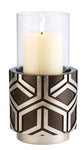 OK Lighting AZOK4276C2 11 Inch Savannah Chestnut Candle Holder, Brown and Silver