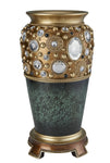 OK Lighting Sedona Decorative Vase, Teal and Gold