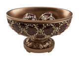 OK Lighting Curvae Decorative Bowl with Spheres, Brown, Bronze and Gold