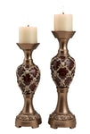 OK Lighting Curvae Candholder Candleholder Set, Brown, Bronze and Gold