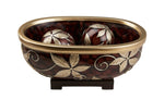 OK Lighting Folius Decorative Bowl with Spheres, Brown and Gold