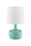 OK Lighting AZOK819GR Cheru Teal Table Touch Lamps, 10" L x 10" W x 17" H